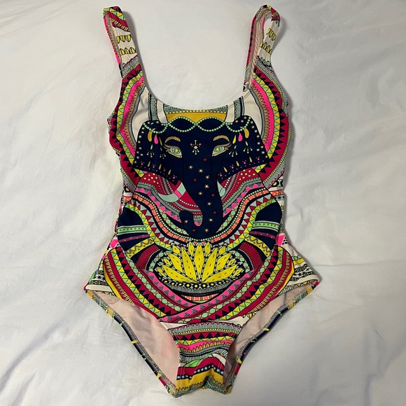*RARE* Mara Hoffman Elephant Ganesh One Piece Swimsuit - Picture 3 of 7